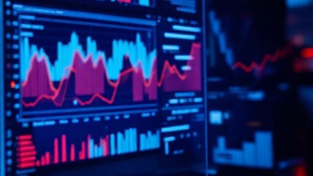 The Convergence of AI and Biopharma Data Analysis, blue red data computer data image
