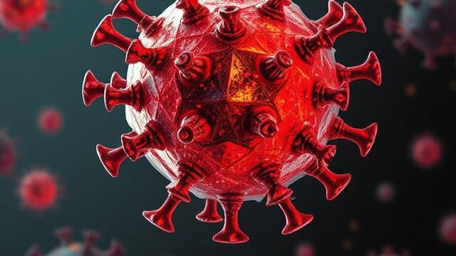 Red Viral Vector geometry graphic, Eliser Biopharma